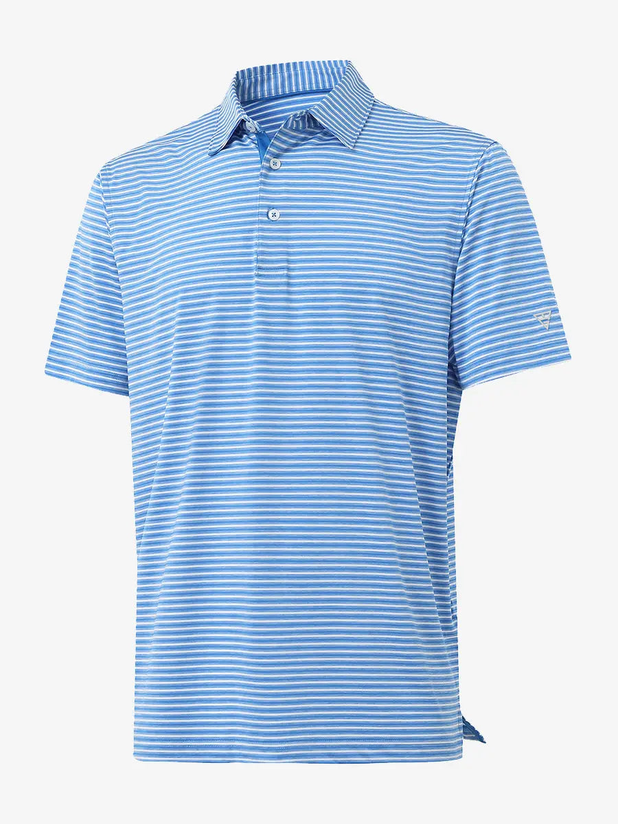3D view of Sport Fit Stripe Polo in Classic Blue Stripe