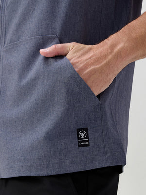 Water Resistant Sleeveless Hooded Jacket With Pockets