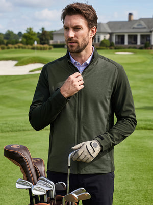 Windproof Colorblock Heather Full Zip Jacket