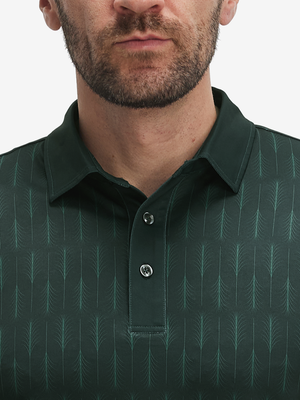 Stylish Full Print Contrast Collared Golf Polo Shirts