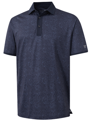 Stylish Full Print Contrast Collared Golf Polo Shirts