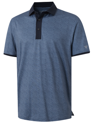 Stylish Full Print Contrast Collared Golf Polo Shirts