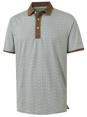 Stylish Full Print Contrast Collared Golf Polo Shirts