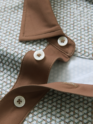 Stylish Full Print Contrast Collared Golf Polo Shirts