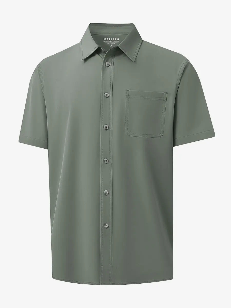 3D render highlighting the OLIVE GREEN polo’s smooth fabric texture.