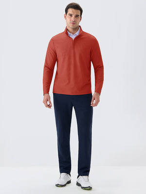 Ribbed Texture Nylon Quarter Zip Pullover